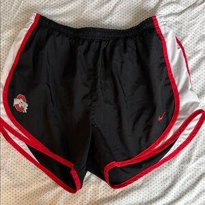 OSU Nike Women's Black and Red Athletic Shorts